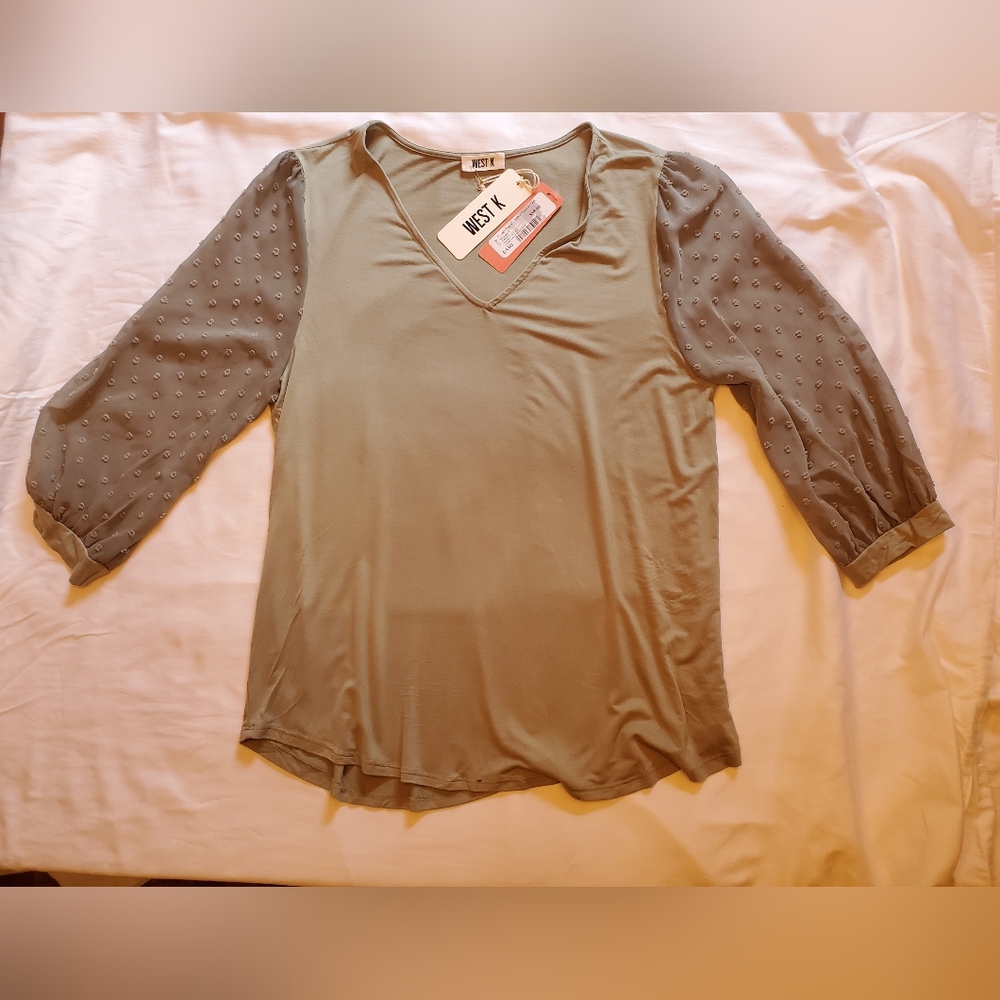 West K Women's Sage Green Blouse